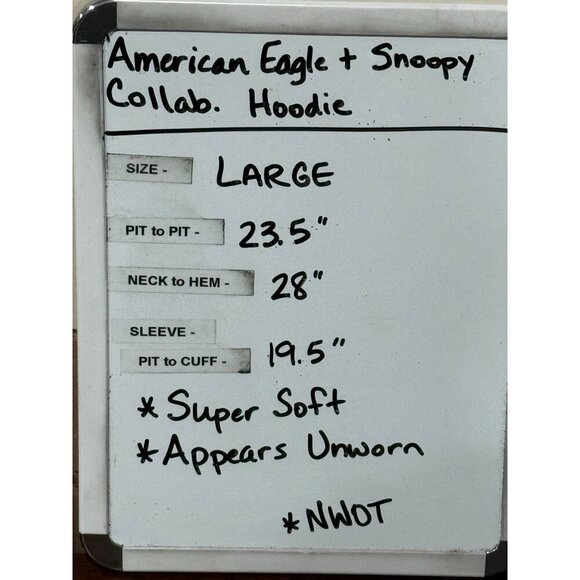 American Eagle + Snoopy Collab. Printed Gray Hoodie With Kangaroo Pocket Soft - Picture 8 of 8